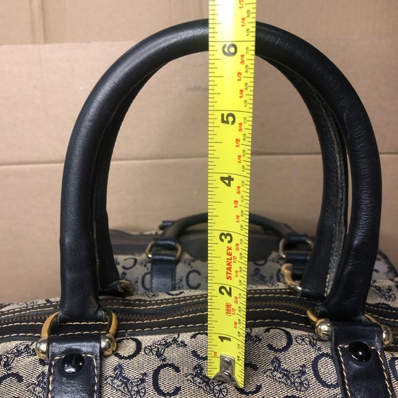 CELINE Navy Blue and Grey Monogram Boston Carry On Overnight Travel Bag 35cm - Picture 11 of 17